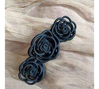 Vintage Hollow Rose Peinado Clip Color sólido Mujeres Niñas Ponytail Grab Clip Tocado Peinado Accesorios,black5