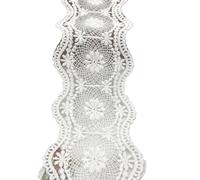 Vintage Hollowed Out White Pure Cotton Thread Water-soluble Embroidery Lace Decoration Fabric Ribbon DIY Clothing Sewing Para manualidades y decoración(White)