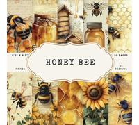 Vintage Honey Bee Scrapbook Paper - 25 Double-Sided Designs, 50 Pages, 8.5 x 8.5 Inches: Featuring Honeycomb, Sunflowers, and Honey Jar Designs for Rustic and Nature-Inspired Crafts