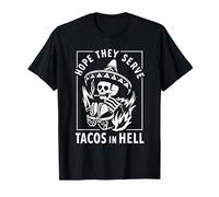 Vintage Hope They Serve Tacos In Hell Cool Looking Skull Art Camiseta
