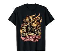 Vintage Horror Hombre Lobo sobre Ruedas Biker Camiseta gráfica económica
