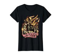 Vintage Horror Hombre Lobo sobre Ruedas Biker Camiseta gráfica económica