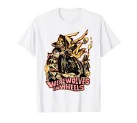 Vintage Horror Hombre Lobo sobre Ruedas Biker Camiseta gráfica económica