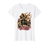 Vintage Horror Hombre Lobo sobre Ruedas Biker Camiseta gráfica económica