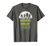 Vintage Horror Movie Junkie Retro 80s Horror Zombies Camiseta, Hombre, Asfalto, 4XL