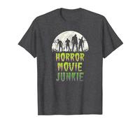 Vintage Horror Movie Junkie Retro 80s Horror Zombies Camiseta, Hombre, Jaspeado Oscuro, 5XL