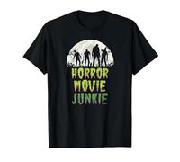 Vintage Horror Movie Junkie Retro 80s Horror Zombies Camiseta, Hombre, Negro, 3XL