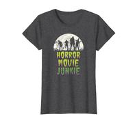Vintage Horror Movie Junkie Retro 80s Horror Zombies Camiseta, Mujer, Jaspeado Oscuro, 3XL