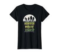 Vintage Horror Movie Junkie Retro 80s Horror Zombies Camiseta, Mujer, Negro, 3XL