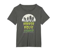 Vintage Horror Movie Junkie Retro 80s Horror Zombies Camiseta, Mujer Tallas Grandes, Asfalto, 2XL Grande