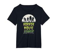 Vintage Horror Movie Junkie Retro 80s Horror Zombies Camiseta, Mujer Tallas Grandes, Negro, 3XL Grande