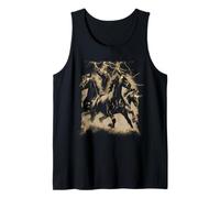 Vintage Horse Lightning Retro 80s 90s Western Grunge Graphic Camiseta sin Mangas