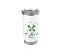Vintage Hot Springs National Park Arkansas Cascada Camping Vaso térmico de acero inoxidable de doble pared