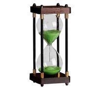 Vintage Hourglass, temporizador de arena de escritorio, 3,78 x 3,78 x 9,84 pulgadas, elegante marco de madera, temporizador de precisión, adorno creativo, pieza de tiempo de cristal decorativo para
