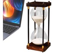 Vintage Hourglass, temporizador de arena de escritorio, 3,78 x 3,78 x 9,84 pulgadas, elegante marco de madera, temporizador de precisión, adorno creativo, pieza de tiempo de cristal decorativo para
