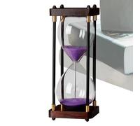 Vintage Hourglass, temporizador de arena de escritorio, 3,78 x 3,78 x 9,84 pulgadas, elegante marco de madera, temporizador de precisión, adorno creativo, pieza de tiempo de cristal decorativo para