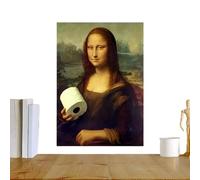Vintage Humor Whimsical Funny Poster - Funny Bathroom Wall Art, Bathroomm Wall Painting Decoration, Mona Lisa Bathroom Art Painting, Monalisa Bathroomm Arts With Bad Odor, Walls Stickers For Bathrom