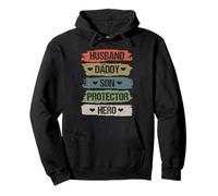 Vintage Husband Daddy Son Protector Hero For Dad Fathers Day Sudadera con Capucha