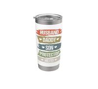 Vintage Husband Daddy Son Protector Hero For Dad Fathers Day Vaso térmico de acero inoxidable de doble pared