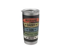 Vintage Husband Daddy Son Protector Hero For Dad Fathers Day Vaso térmico de acero inoxidable de doble pared