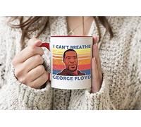 Vintage I Cant Breathe George Floyd Taza con asa roja Taza de té y café 330 ml Mug Cup