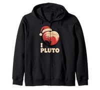 Vintage I Love Pluto Divertido Retro Astronomía Espacio Profesor Sudadera con Capucha