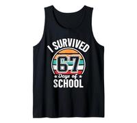 Vintage I Survived 67 Days of School Funny Teachers Students Camiseta sin Mangas