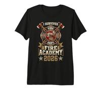Vintage I Survived Fire Academy 2026 Firefighter Camiseta Premium