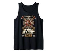 Vintage I Survived Fire Academy 2026 Firefighter Camiseta sin Mangas