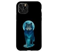 Vintage Icy Moon in Galaxy Forest Grey Wolf Hunting Carcasa para iPhone 11 Pro