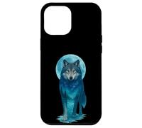 Vintage Icy Moon in Galaxy Forest Grey Wolf Hunting Carcasa para iPhone 12 Pro MAX
