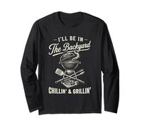 Vintage I'Ll Be In The Backyard Charcoal Grill Master Manga Larga