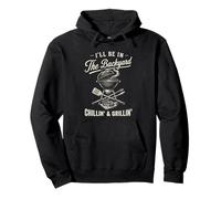 Vintage I'Ll Be In The Backyard Charcoal Grill Master Sudadera con Capucha