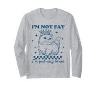 Vintage I'm Not Fat, soy fácil de ver, divertido amante de los gatos Manga Larga