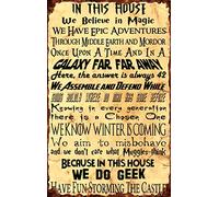 Vintage In This House We Do Geek Magic - Cartel de metal de aluminio para decoración del hogar, bar, pub, 30,5 x 20,3 cm