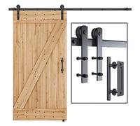Vintage Industrial 200cm Barn corredero de madera con puerta mango interior Closet Door Puerta Kit pista Sistema Hardware,Deslizamiento suave