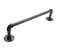 Vintage industrial tubo toalla titular pared metal toalla titular bar baño colgador ropa accesorios negro