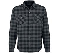 Vintage Industries Harley Hombre Camisa de Franela Gris Marengo/Negro L 100% algodón Regular