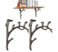 Vintage-Inspired Elegance: The Floating Shelf Bracket features a bronze-t