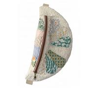 Vintage-Inspired Patchwork Quilted Sling Bag, Fanny Pack, for Hiking Running Jogging (A)