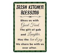 Vintage Irish Blessing Metal Sign Farmhouse Kitchen Decor 8x12 Inch