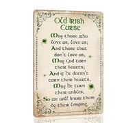 Vintage Irish Curse Leaf Saying Wall-Art Print Retro Folk Blessing Poster Canvas for Home Kitchen Cafe Bar Farmhouse Decor(Unframed,08x12inch(20x30cm))