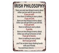 Vintage Irish Philosophy Metal Sign Retro Pub Decor for Home Bar Man Cave Wall-Art 8 X 12 inch
