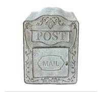 Vintage Iron Mailbox, Garden Gate Postbox Decoration for Farmhouse Outdoor Wall Mount House & Office Letter Delivery