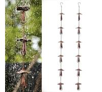 Vintage Iron Mushroom Rain Chain, Rustic Outdoor Decor & Wind Chime, 51.18 in Metal Mushroom Rain Catcher for Patio & Porches (2PCS)