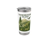 Vintage Isla de Vancouver Vaso térmico de acero inoxidable de doble pared
