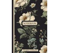 Vintage Ivory Floral Coquette Dark Blue Aesthetic 6x9 Wide-Ruled 120 Pages Notebook/Journal: With "THOUGHTS. COMPOSED" Quote On The Cover & "Dream it. ... Office & As Gift For Girls, Teens & Women