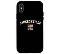 Vintage Jacksonville USA Bandera Americana Florida Cool Souvenir Carcasa para iPhone X/XS