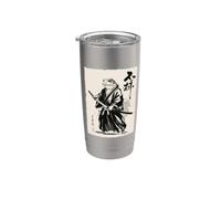 Vintage Japanese Art Frog Samurai Graphic Vaso térmico de acero inoxidable de doble pared
