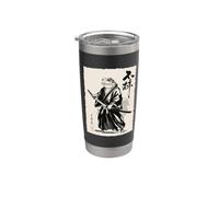 Vintage Japanese Art Frog Samurai Graphic Vaso térmico de acero inoxidable de doble pared
